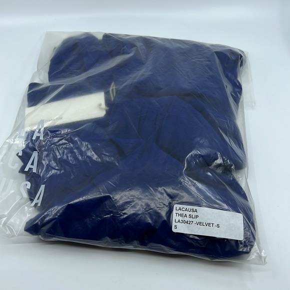 NEW LACAUSA X Revolve Small Thea Slip Midi Dress Velvet - Picture 6 of 7